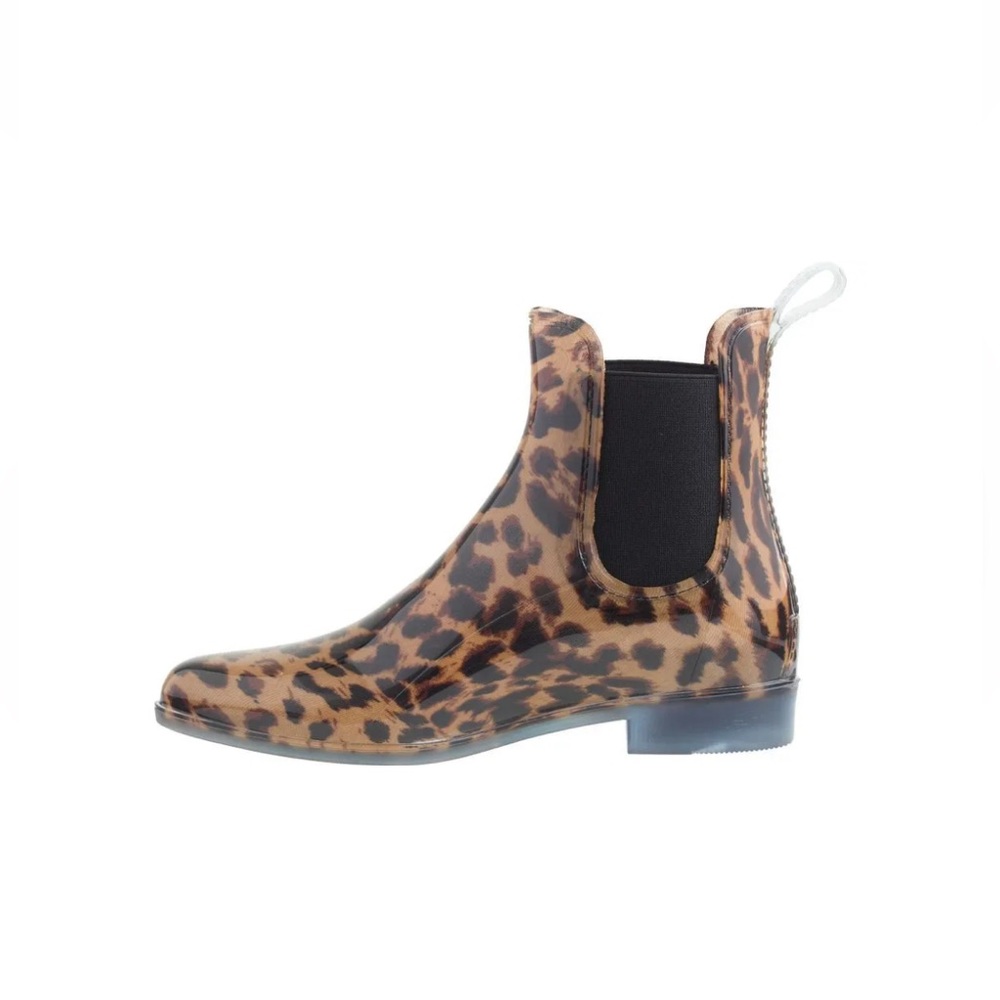 J. Crew Leopard Print Waterproof Chelsea Boot Black/Tan 9